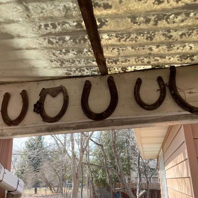 Horseshoes on the wall