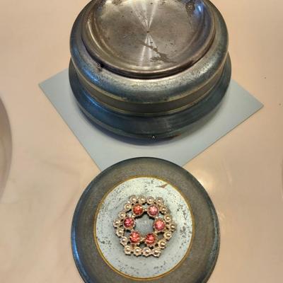 Metallic Blue Powder Puff Music Box