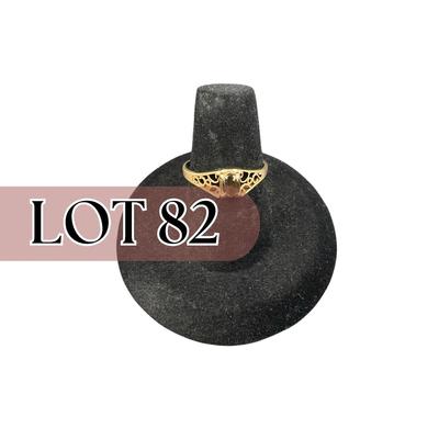 -82- GOLD | 10K PFO Ring With Brown Stone | Marked