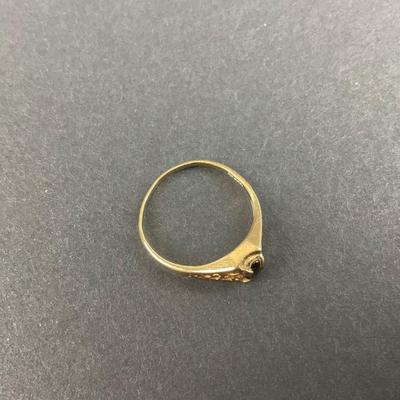 -82- GOLD | 10K PFO Ring With Brown Stone | Marked