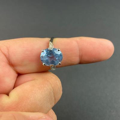 -83- GOLD | 14K AK White Gold & Blue Stone Ring