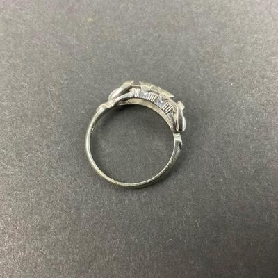 -84- GOLD | 18K White Gold & Diamond Ring | Marked