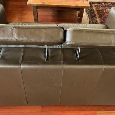 Natuzzi Italia Brown Leather Loveseat