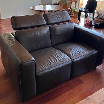 Natuzzi Italia Brown Leather Loveseat