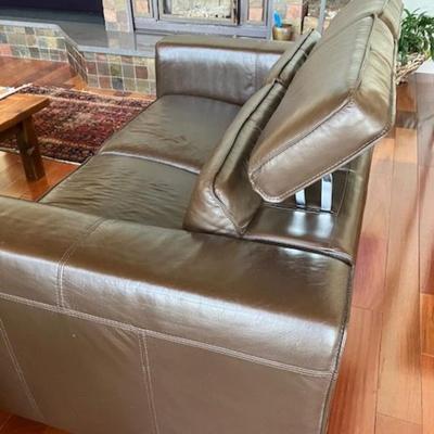Natuzzi Italia Brown Leather Loveseat