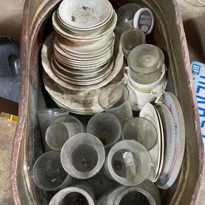 Copper basin with glass