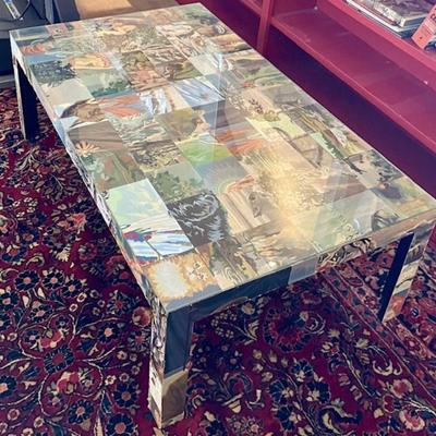 Unique Paint By Numbers Coffee Table With Glass Top
