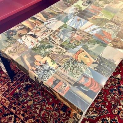 Unique Paint By Numbers Coffee Table With Glass Top