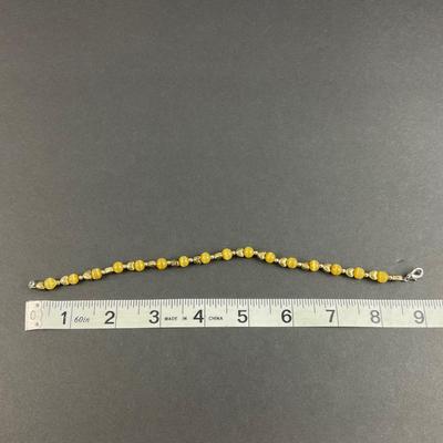 -91- JEWELRY | Gold Tone Beaded Earrings & Bracelet