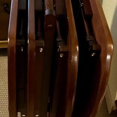 Four TV Trays With Rack