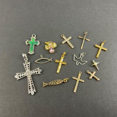 -100- COSTUME JEWELRY | Assortment Of Religious Pendants & Charms