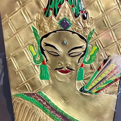 Framed Brass Painting