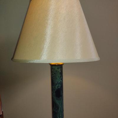 Marble Design Painted Metal Post Floor Lamp with Shade- Approx 61" Tall
