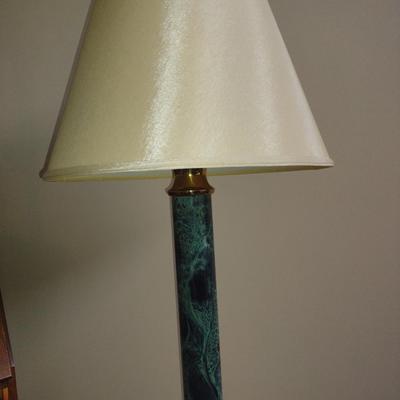 Marble Design Painted Metal Post Floor Lamp with Shade- Approx 61" Tall