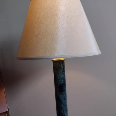 Marble Design Painted Metal Post Floor Lamp with Shade- Approx 61" Tall