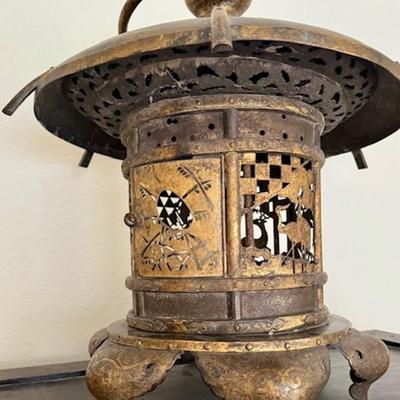 Antique Asian Cast Iron Pagoda Lantern