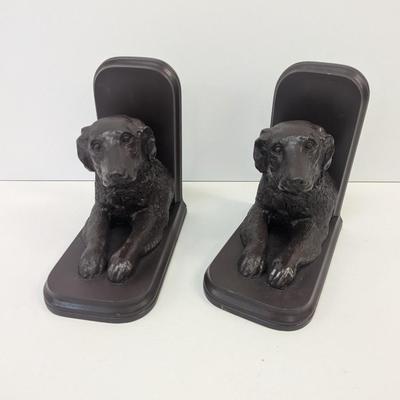 Wooden Dog Bookends