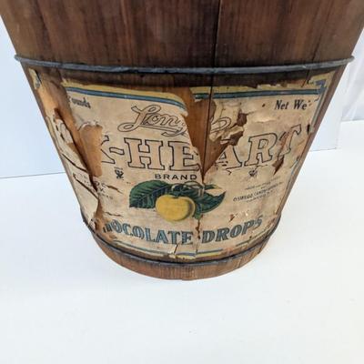 Antique Advertising Candy Bucket Ox-Heart Chocolate Drops