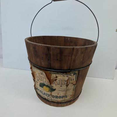 Antique Advertising Candy Bucket Ox-Heart Chocolate Drops