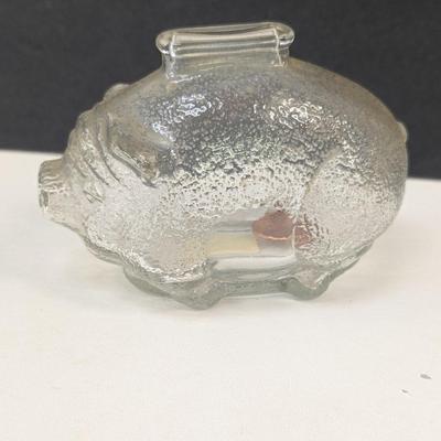 Vintage Anchor Hocking Glass Piggy Bank