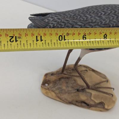 Long-Billed Dowitcher Carved Painted Bird