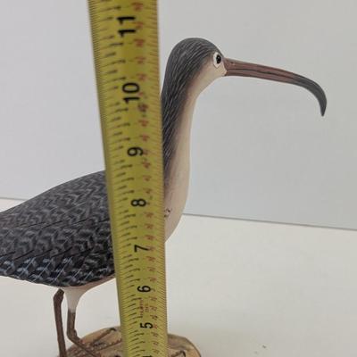 Long-Billed Dowitcher Carved Painted Bird