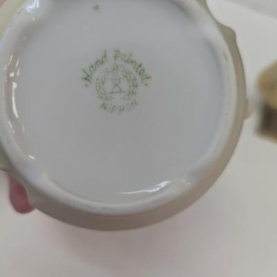 Old Spice After Shave Bottle Brass Brush Holder Stand Shaving Mug Hand Painted Nippon