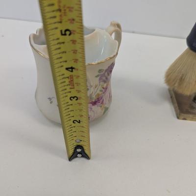 Old Spice After Shave Bottle Brass Brush Holder Stand Shaving Mug Hand Painted Nippon