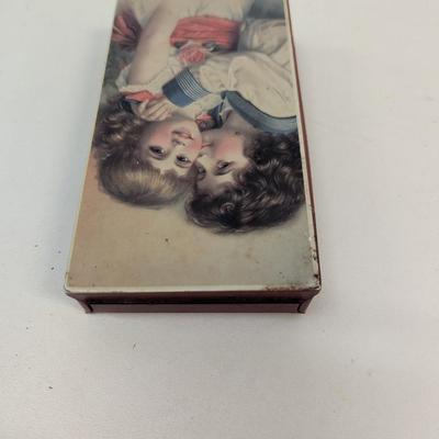 Vintage Hoffman Swiss Made Hinged Tin Trinket Box