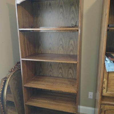 Wooden Lighted Bookcase- Approx 32" Wide, 17" Deep, 75" Tall