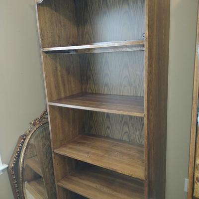 Wooden Lighted Bookcase- Approx 32" Wide, 17" Deep, 75" Tall
