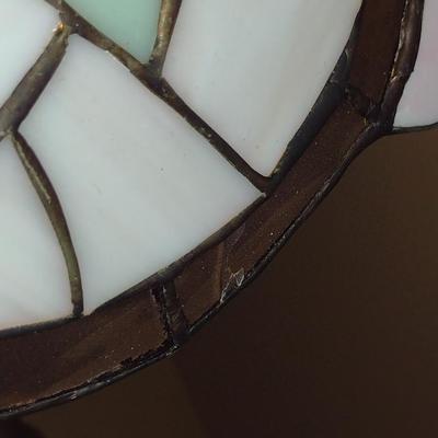Metal Post Floor 3-Way Lamp with Stained Glass Hummingbird Design Shade- Approx 58" Tall