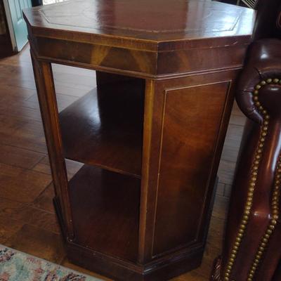 Pair of Wooden Triple Tier Side/Accent Tables- Approx 24" x 20" x 27 1/4" Tall