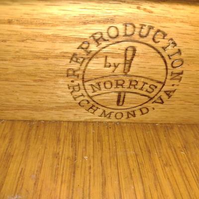 Reproduction by Norris (Richmond, VA) Double Drop Leaf Wooden Table with Drawer