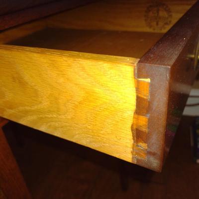 Reproduction by Norris (Richmond, VA) Double Drop Leaf Wooden Table with Drawer