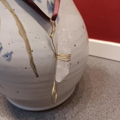 SIGNED CLAY BOTTLE WITH TOPPER AND SMALL CLAY BOWL