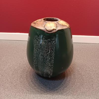 SIGNED CLAY VASES AND A SMALL BOWL