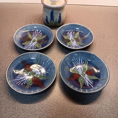 HANDMADE CLAY PLATES AND SUGAR BOWL