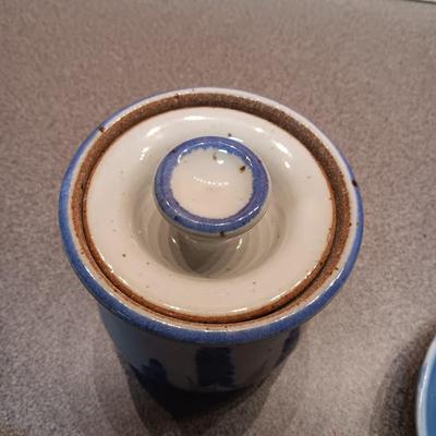 HANDMADE CLAY PLATES AND SUGAR BOWL