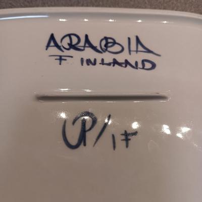 3 BLUE AND WHITE SERVING PIECES FROM ARABIA FINLAND