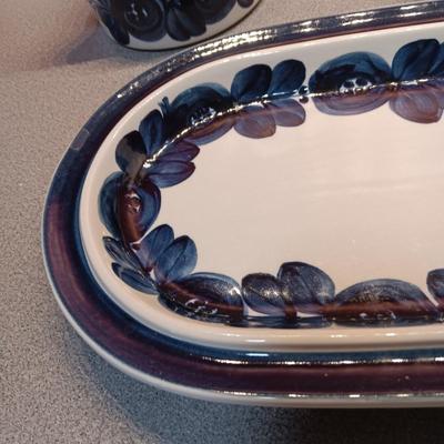 3 BLUE AND WHITE SERVING PIECES FROM ARABIA FINLAND