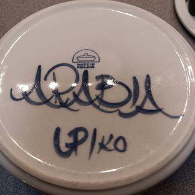 3 BLUE AND WHITE SERVING PIECES FROM ARABIA FINLAND
