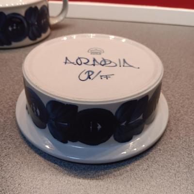 3 BLUE AND WHITE SERVING PIECES FROM ARABIA FINLAND