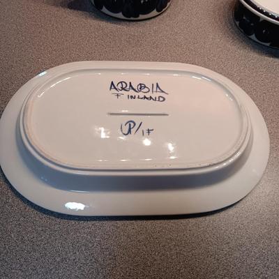 3 BLUE AND WHITE SERVING PIECES FROM ARABIA FINLAND