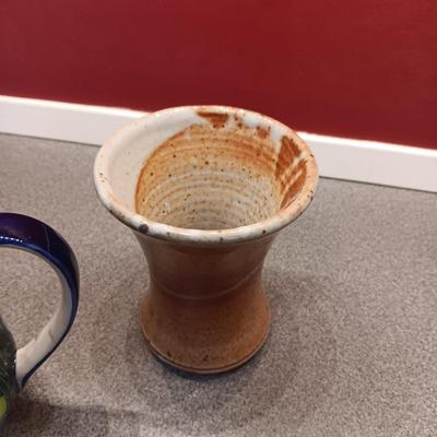 LORD NELSON POTTERY BUD VASE, KALICH TEAPOT AND CLAY VASE