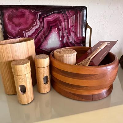 Breakfast room lot 1 - bamboo set + Agate tray