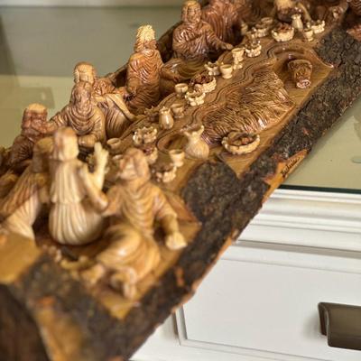 Dining room lot 5 - Olive wood Carved Last Supper by