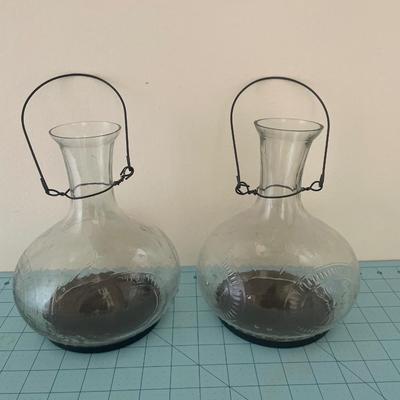 Hanging glass vases
