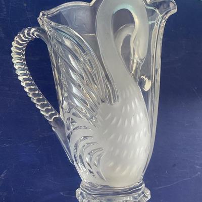 Sale Photo Thumbnail #53: Heavy glass Swan pitcher