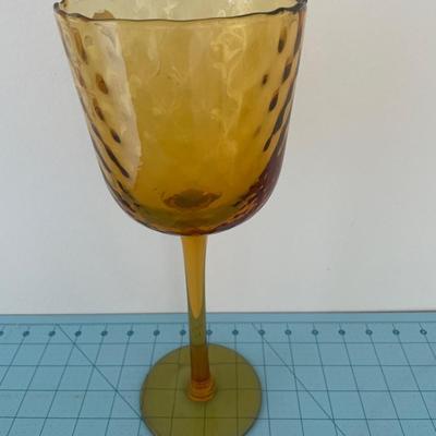 Sale Photo Thumbnail #54: Large goblet like amber glass